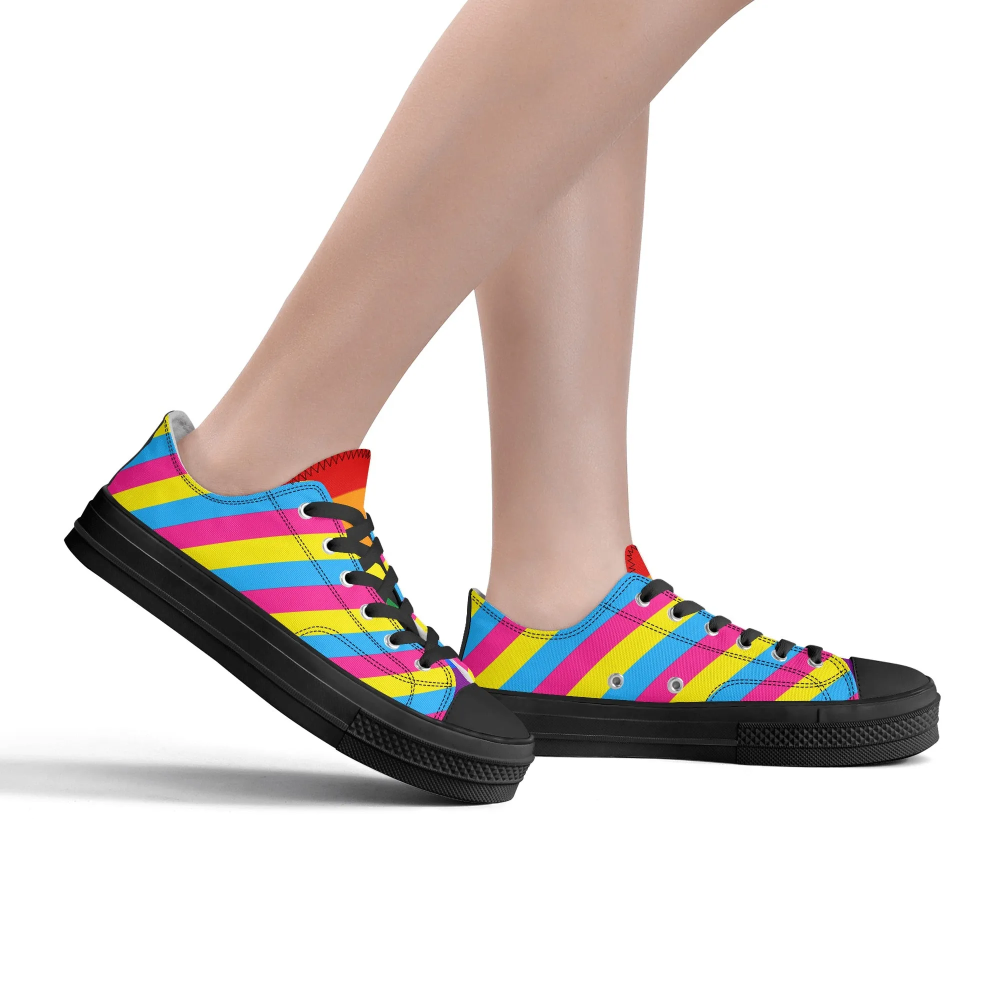 Pansexual Pride Collection - Womens Classic Low Top Canvas Shoes for the LGBTQIA  community