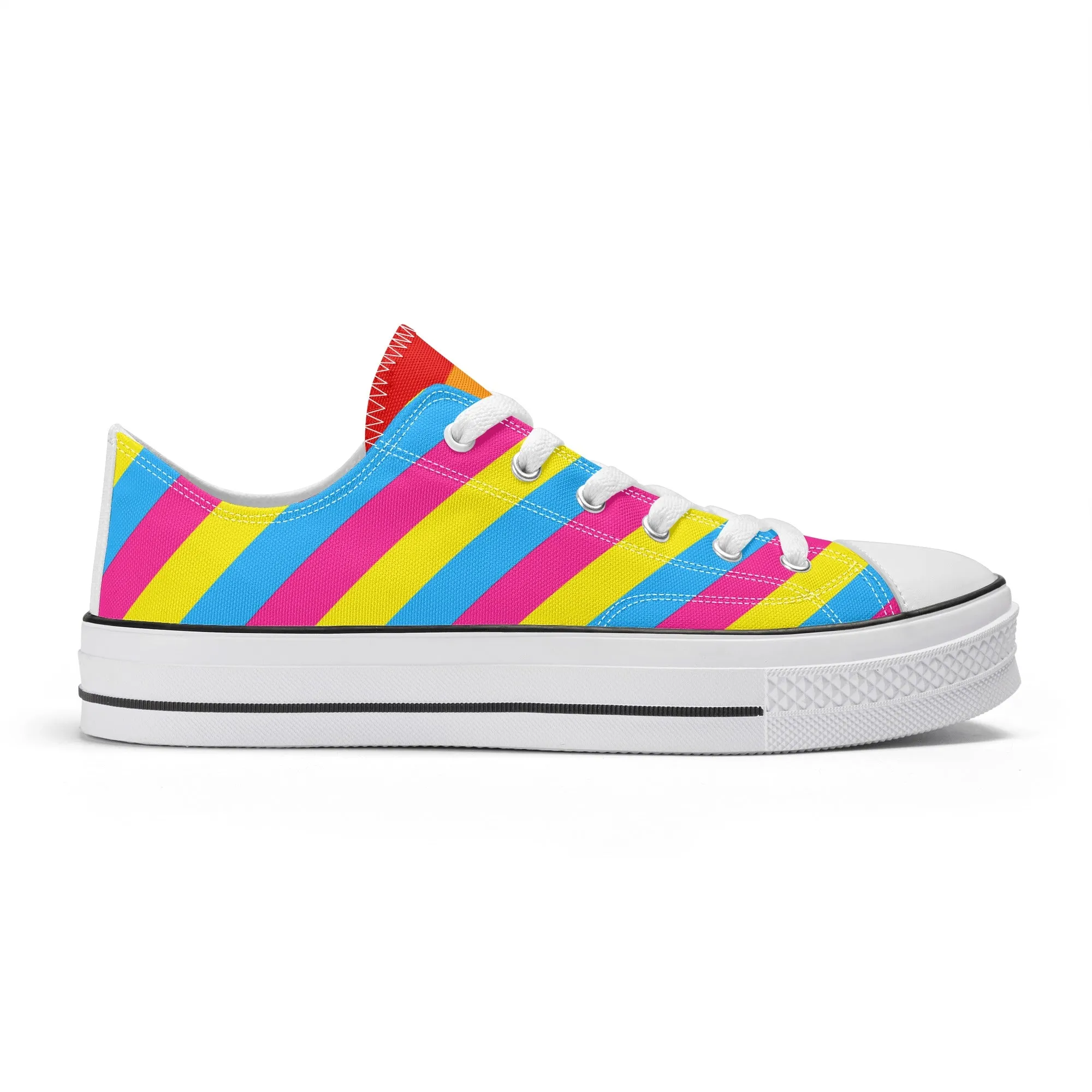 Pansexual Pride Collection - Womens Classic Low Top Canvas Shoes for the LGBTQIA  community