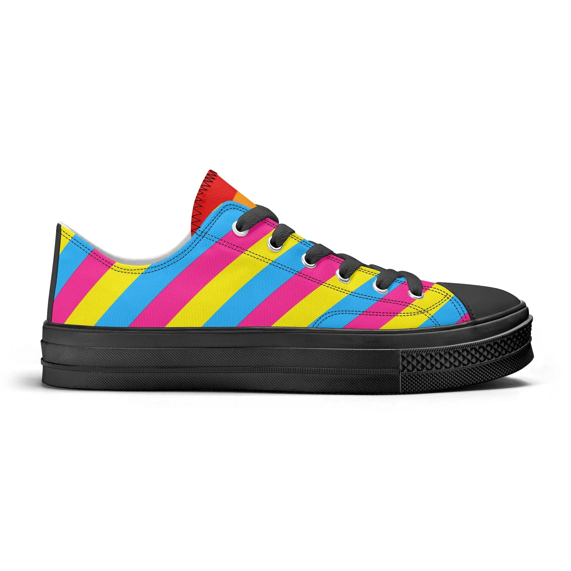 Pansexual Pride Collection - Womens Classic Low Top Canvas Shoes for the LGBTQIA  community