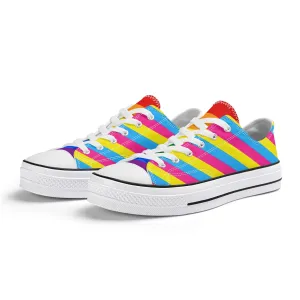 Pansexual Pride Collection - Womens Classic Low Top Canvas Shoes for the LGBTQIA  community