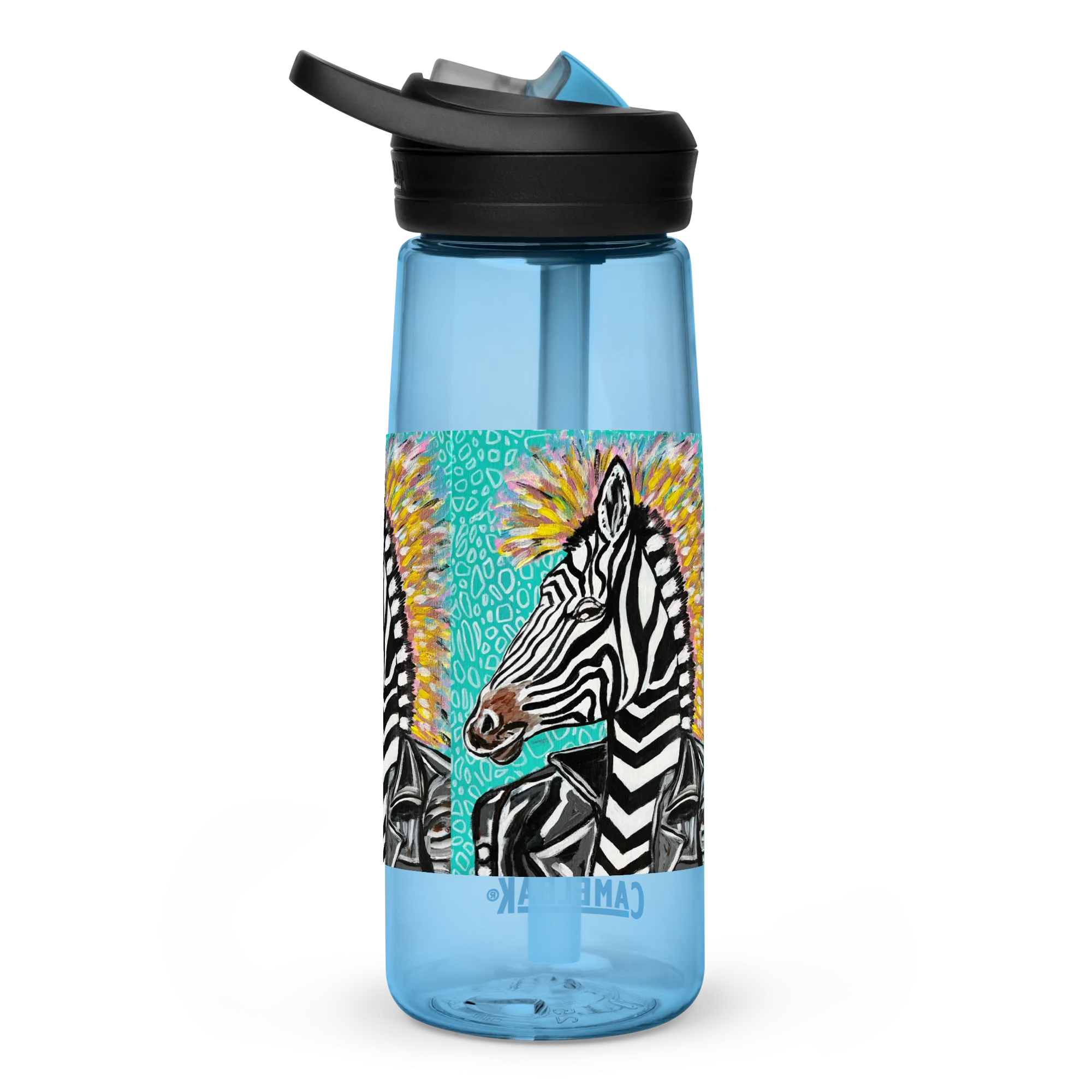 Punk Rock Zebra Sports Water Bottle