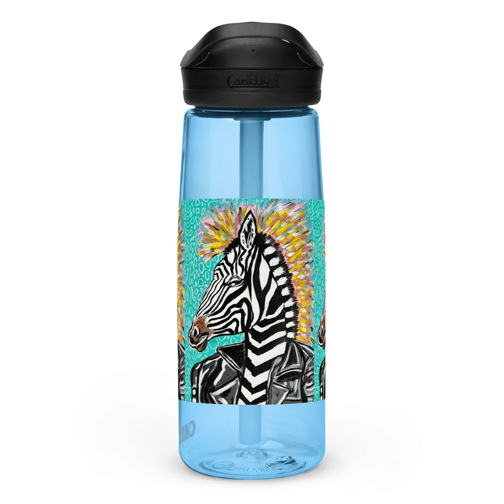 Punk Rock Zebra Sports Water Bottle