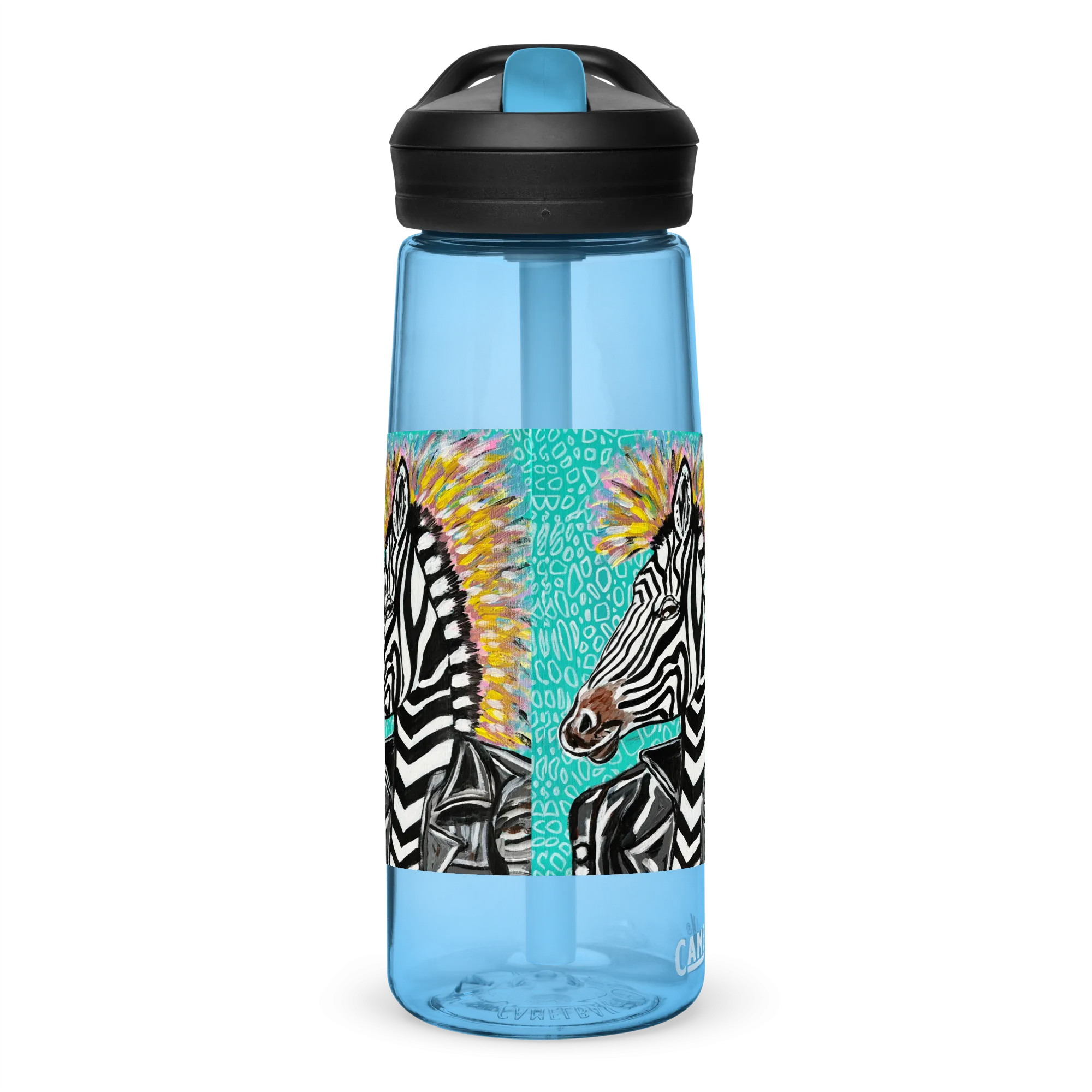 Punk Rock Zebra Sports Water Bottle