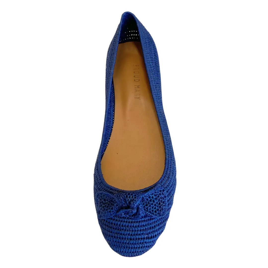 Raffia Ballet Flats (Navy)